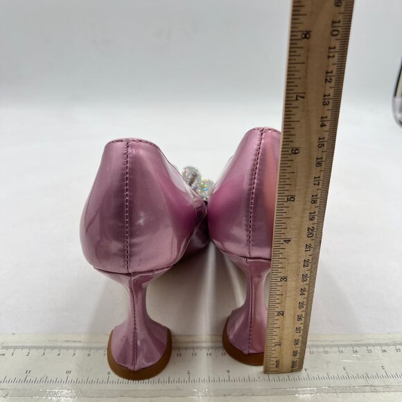 YDN Fuchsia Pointed Toe Slip on Pumps Special High Heel Shoes Party Prom Shoe - Picture 5 of 8